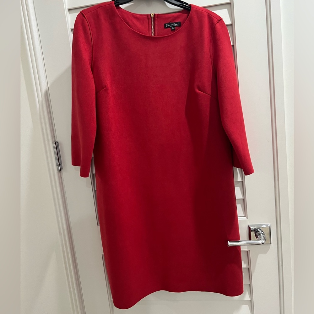Red Shift Dress suede size L fits like an 8